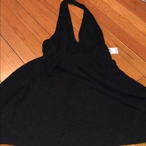 Black sparkly halter dress